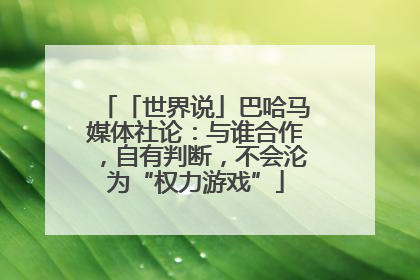 「世界说」巴哈马媒体社论：与谁合作，自有判断，不会沦为“权力游戏”