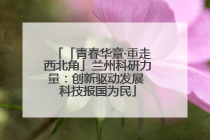 「青春华章·重走西北角」兰州科研力量：创新驱动发展 科技报国为民