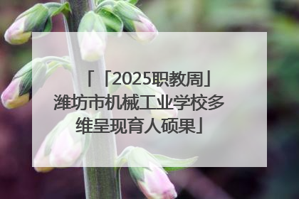「2025职教周」潍坊市机械工业学校多维呈现育人硕果