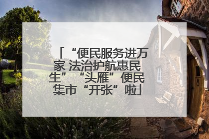 “便民服务进万家 法治护航惠民生”“头雁”便民集市“开张”啦