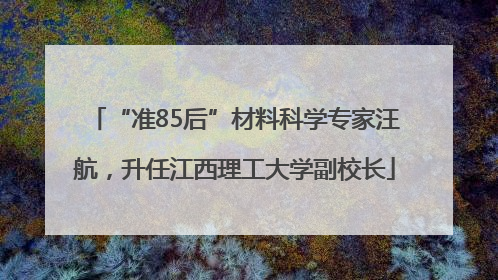 “准85后”材料科学专家汪航，升任江西理工大学副校长