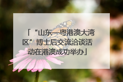 “山东—粤港澳大湾区”博士后交流洽谈活动在港澳成功举办