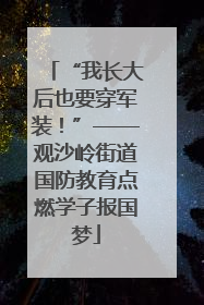 “我长大后也要穿军装！”——观沙岭街道国防教育点燃学子报国梦