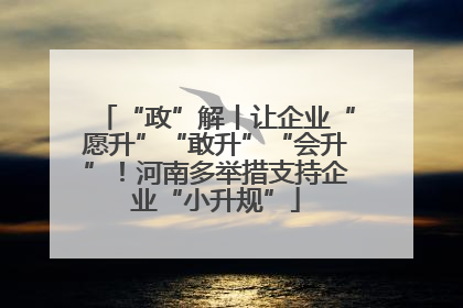 “政”解丨让企业“愿升”“敢升”“会升”！河南多举措支持企业“小升规”