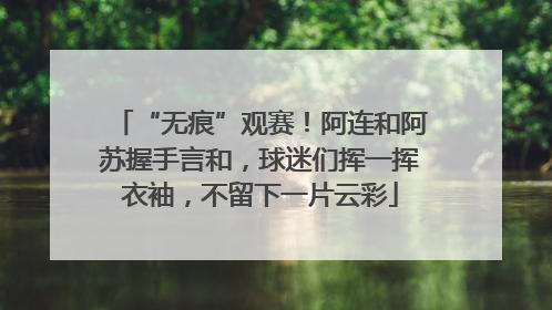 “无痕”观赛！阿连和阿苏握手言和，球迷们挥一挥衣袖，不留下一片云彩