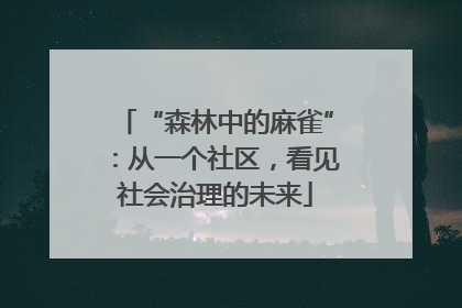 “森林中的麻雀”：从一个社区，看见社会治理的未来