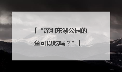 “深圳东湖公园的鱼可以吃吗？”