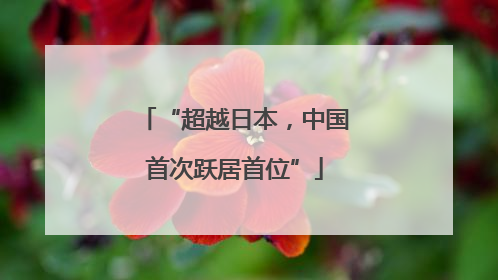 “超越日本，中国首次跃居首位”