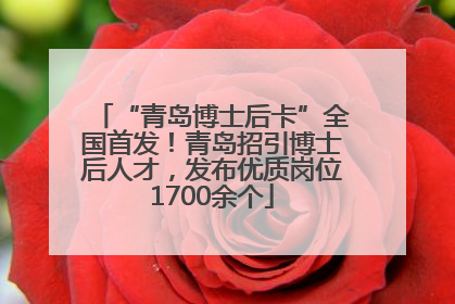 “青岛博士后卡”全国首发！青岛招引博士后人才，发布优质岗位1700余个