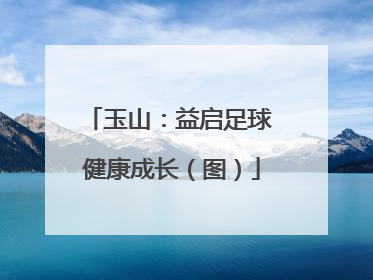 玉山：益启足球 健康成长（图）