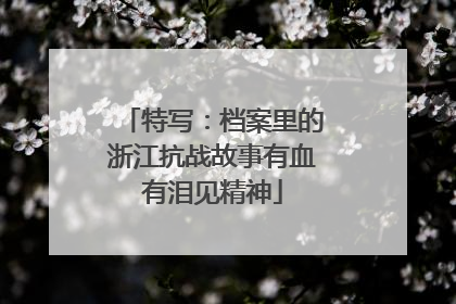 特写：档案里的浙江抗战故事有血有泪见精神