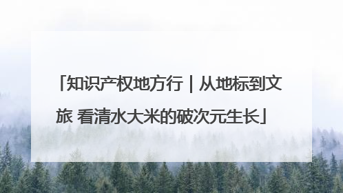 知识产权地方行｜从地标到文旅 看清水大米的破次元生长