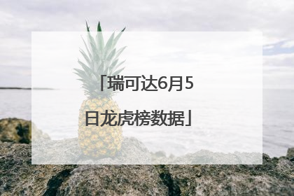 瑞可达6月5日龙虎榜数据