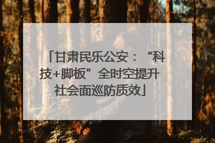 甘肃民乐公安：“科技+脚板”全时空提升社会面巡防质效