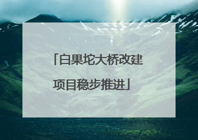 白果坨大桥改建项目稳步推进