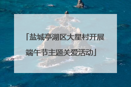 盐城亭湖区大星村开展端午节主题关爱活动