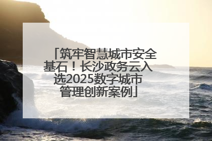 筑牢智慧城市安全基石！长沙政务云入选2025数字城市管理创新案例