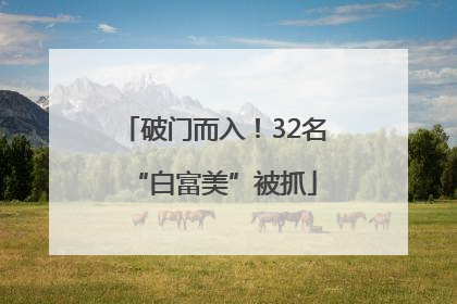 破门而入！32名“白富美”被抓