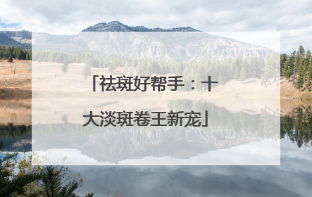 祛斑好帮手：十大淡斑卷王新宠