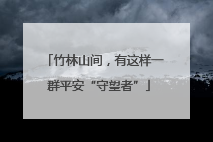 竹林山间，有这样一群平安“守望者”