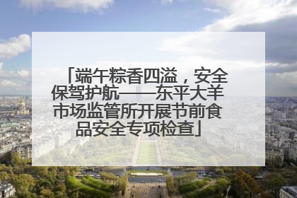 端午粽香四溢，安全保驾护航——东平大羊市场监管所开展节前食品安全专项检查