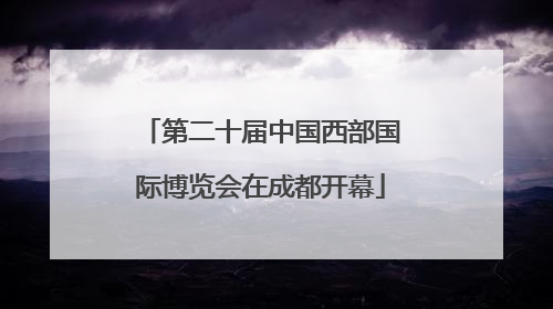 第二十届中国西部国际博览会在成都开幕