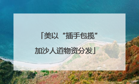 美以“插手包揽”加沙人道物资分发