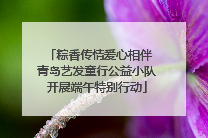 粽香传情爱心相伴 青岛艺发童行公益小队开展端午特别行动
