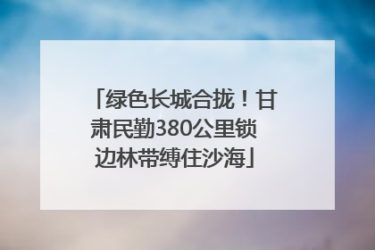 绿色长城合拢！甘肃民勤380公里锁边林带缚住沙海
