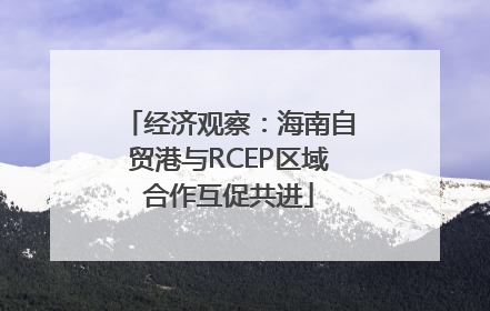 经济观察：海南自贸港与RCEP区域合作互促共进
