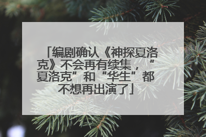 编剧确认《神探夏洛克》不会再有续集，“夏洛克”和“华生”都不想再出演了