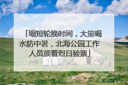 缩短轮换时间，大量喝水防中暑，北海公园工作人员顶着烈日验票