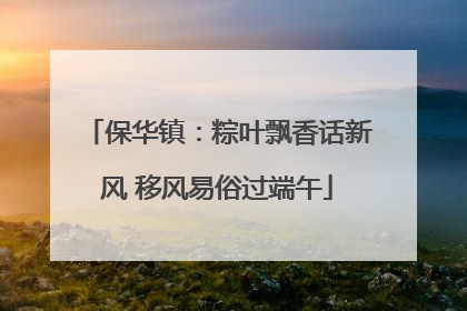 保华镇：粽叶飘香话新风 移风易俗过端午