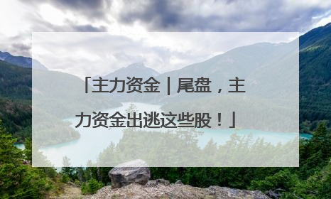 主力资金｜尾盘，主力资金出逃这些股！