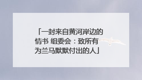 一封来自黄河岸边的情书 组委会：致所有为兰马默默付出的人