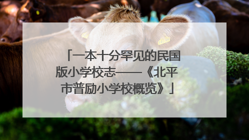 一本十分罕见的民国版小学校志——《北平市普励小学校概览》