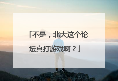 不是，北大这个论坛真打游戏啊？