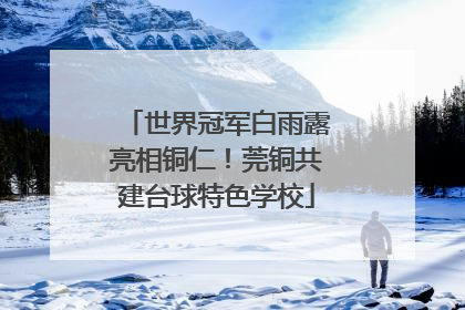 世界冠军白雨露亮相铜仁！莞铜共建台球特色学校