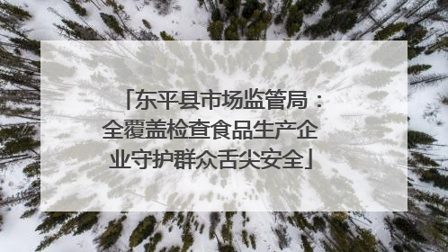 东平县市场监管局：全覆盖检查食品生产企业守护群众舌尖安全