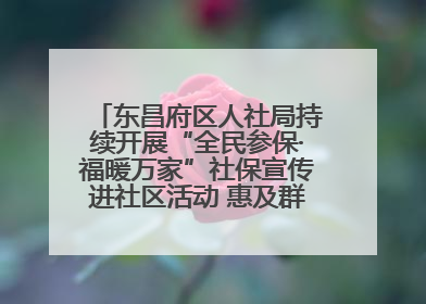 东昌府区人社局持续开展“全民参保·福暖万家”社保宣传进社区活动 惠及群众万余人