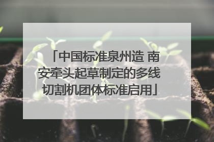 中国标准泉州造 南安牵头起草制定的多线切割机团体标准启用