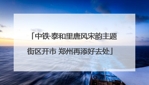 中铁·泰和里唐风宋韵主题街区开市 郑州再添好去处