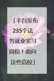 丰台发布235个法务就业实习岗位！面向这些高校