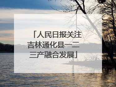 人民日报关注吉林通化县一二三产融合发展