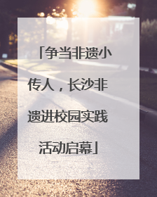 争当非遗小传人，长沙非遗进校园实践活动启幕