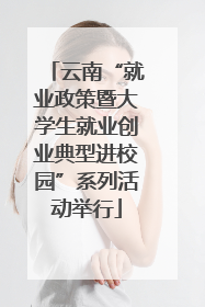 云南“就业政策暨大学生就业创业典型进校园”系列活动举行