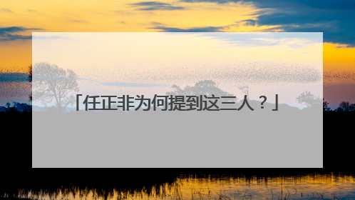 任正非为何提到这三人？