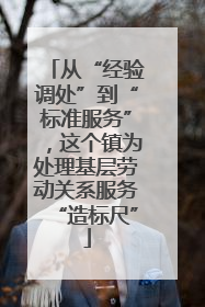 从“经验调处”到“标准服务”，这个镇为处理基层劳动关系服务“造标尺”