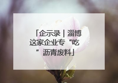企示录｜淄博这家企业专“吃”沥青废料