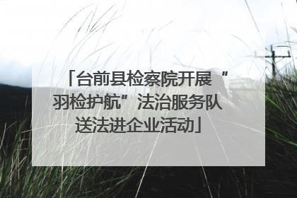 台前县检察院开展“羽检护航”法治服务队送法进企业活动
